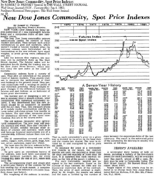 The First Commodity Futures Index